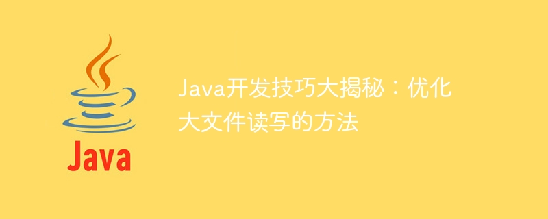 Java开发技巧大揭秘：优化大文件读写的方法