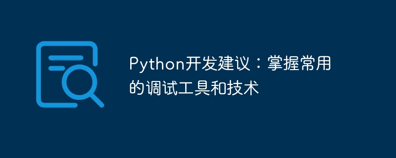 Python开发建议：掌握常用的调试工具和技术
