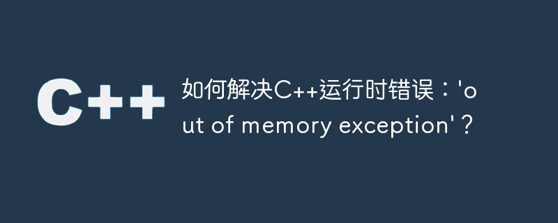 如何解决C++运行时错误：\'out of memory exception\'？