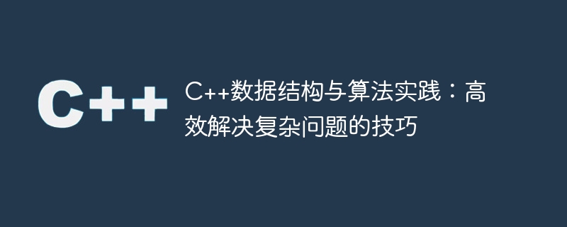 C++数据结构与算法实践：高效解决复杂问题的技巧