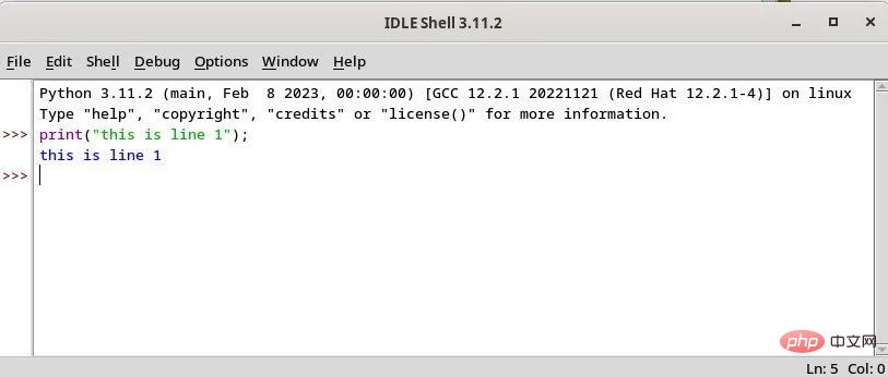 在 IDLE 中运行一个简单的 Python 语句