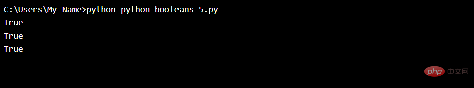 Python布尔值实例代码分析