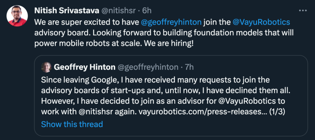 AI教父Hinton离开谷歌后，宣布新动向：他将加入机器人创业公司
