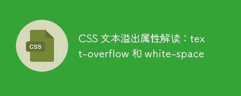 CSS 文本溢出属性解读：text-overflow 和 white-space
