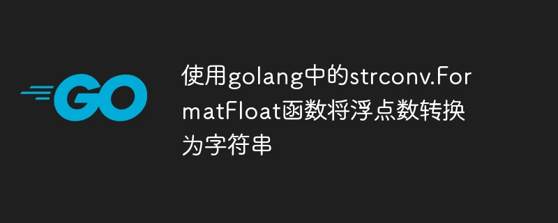 使用golang中的strconv.FormatFloat函数将浮点数转换为字符串