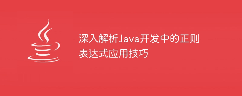 深入解析Java开发中的正则表达式应用技巧