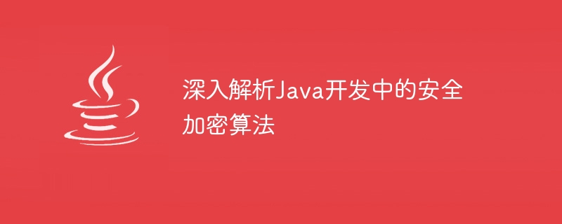 深入解析Java开发中的安全加密算法