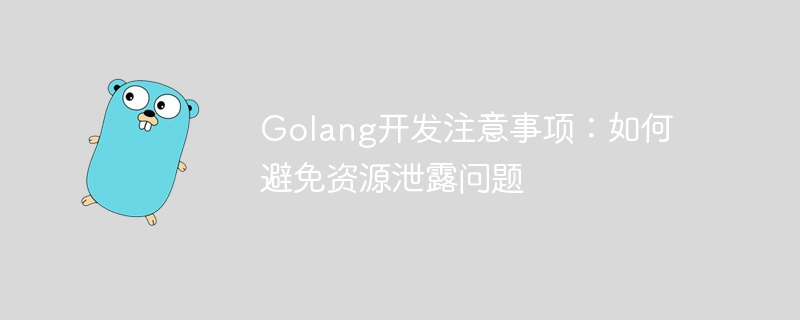 Golang开发注意事项：如何避免资源泄露问题