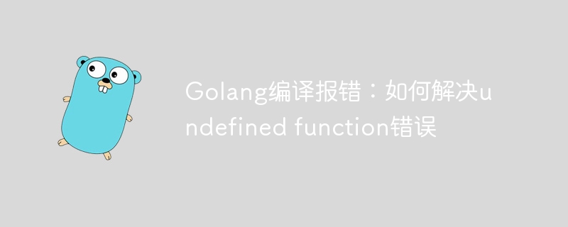 Golang编译报错：如何解决undefined function错误