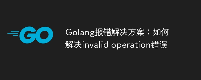 Golang报错解决方案：如何解决invalid operation错误