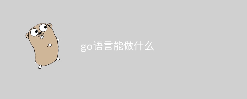 go语言能做什么