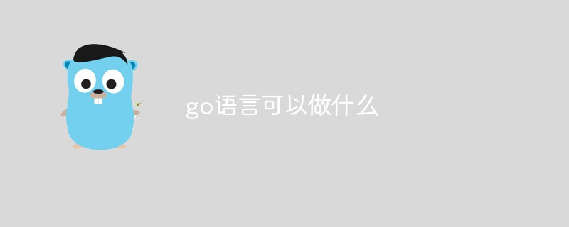 go语言可以做什么