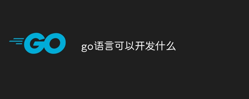 go语言可以开发什么