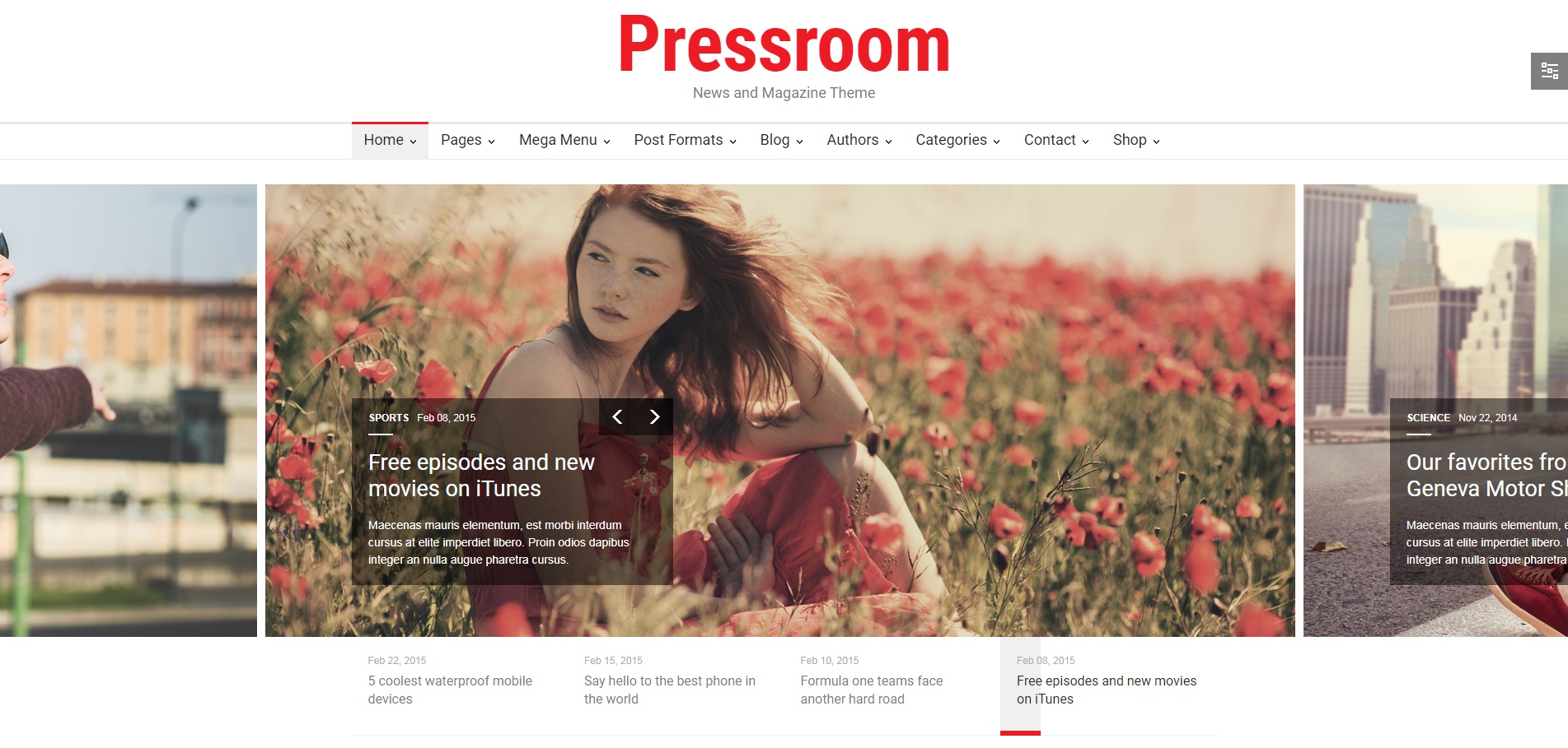 新闻资讯博客文章网站WordPress主题模板-Pressroom